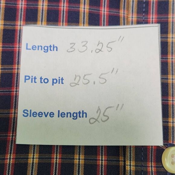 Jos. A. Bank Blue Plaid Button-Up Shirt Size Large Preppy Plaid Shirt - Picture 8 of 8